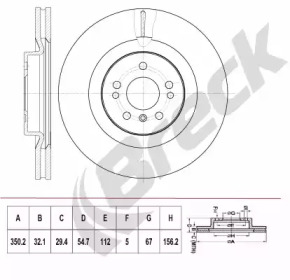 Тормозной диск BRECK BR 425 VH100